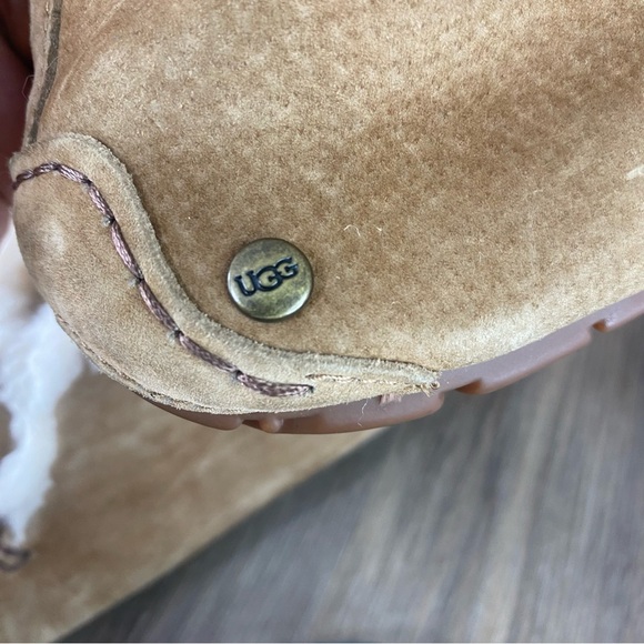 UGG Alena Brilliant Women’s 10 Chestnut Slippers Cozy Moccasin Suede  Warm - Picture 7 of 9